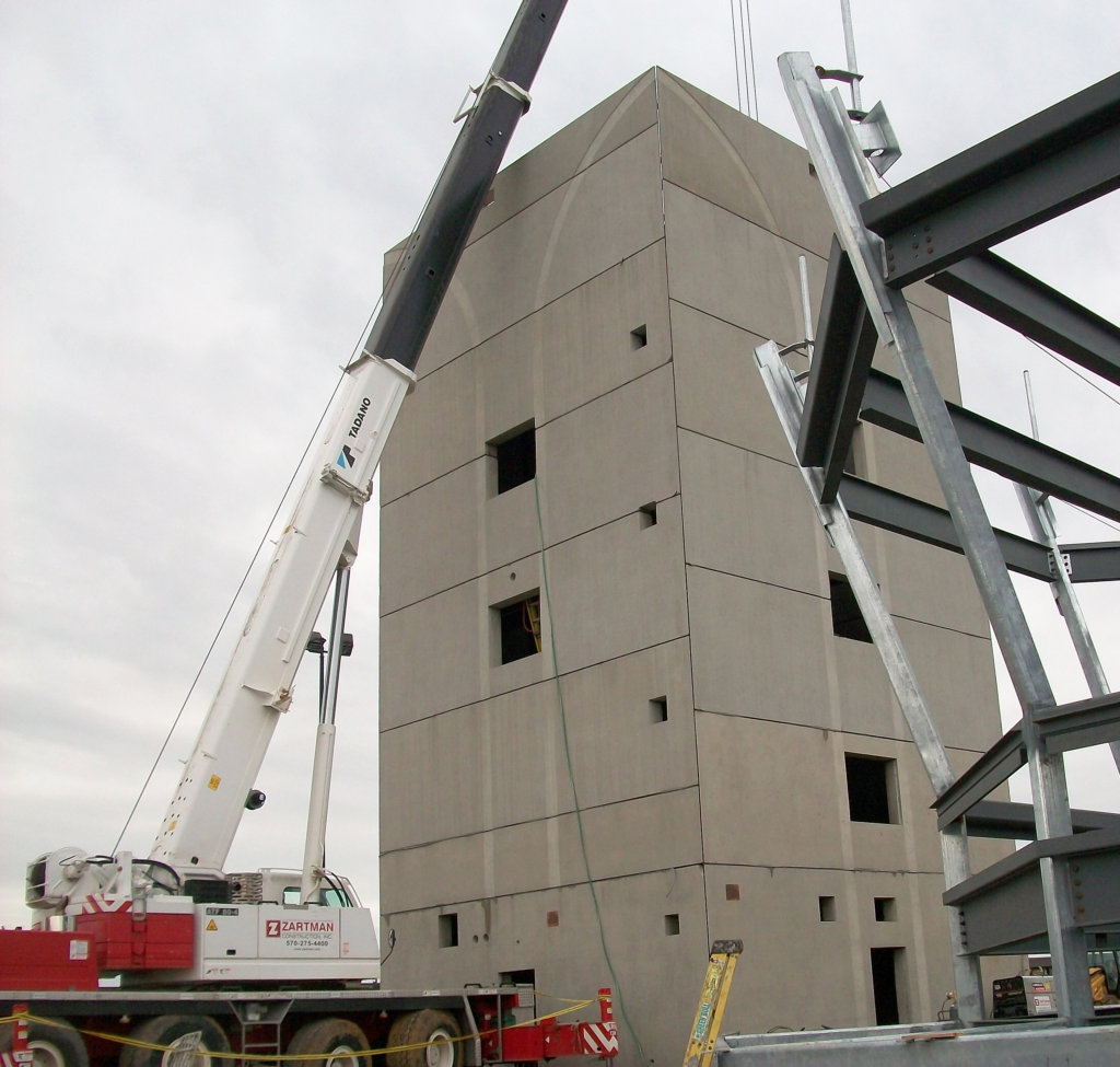 The Zartman team works on the air traffic control tower.