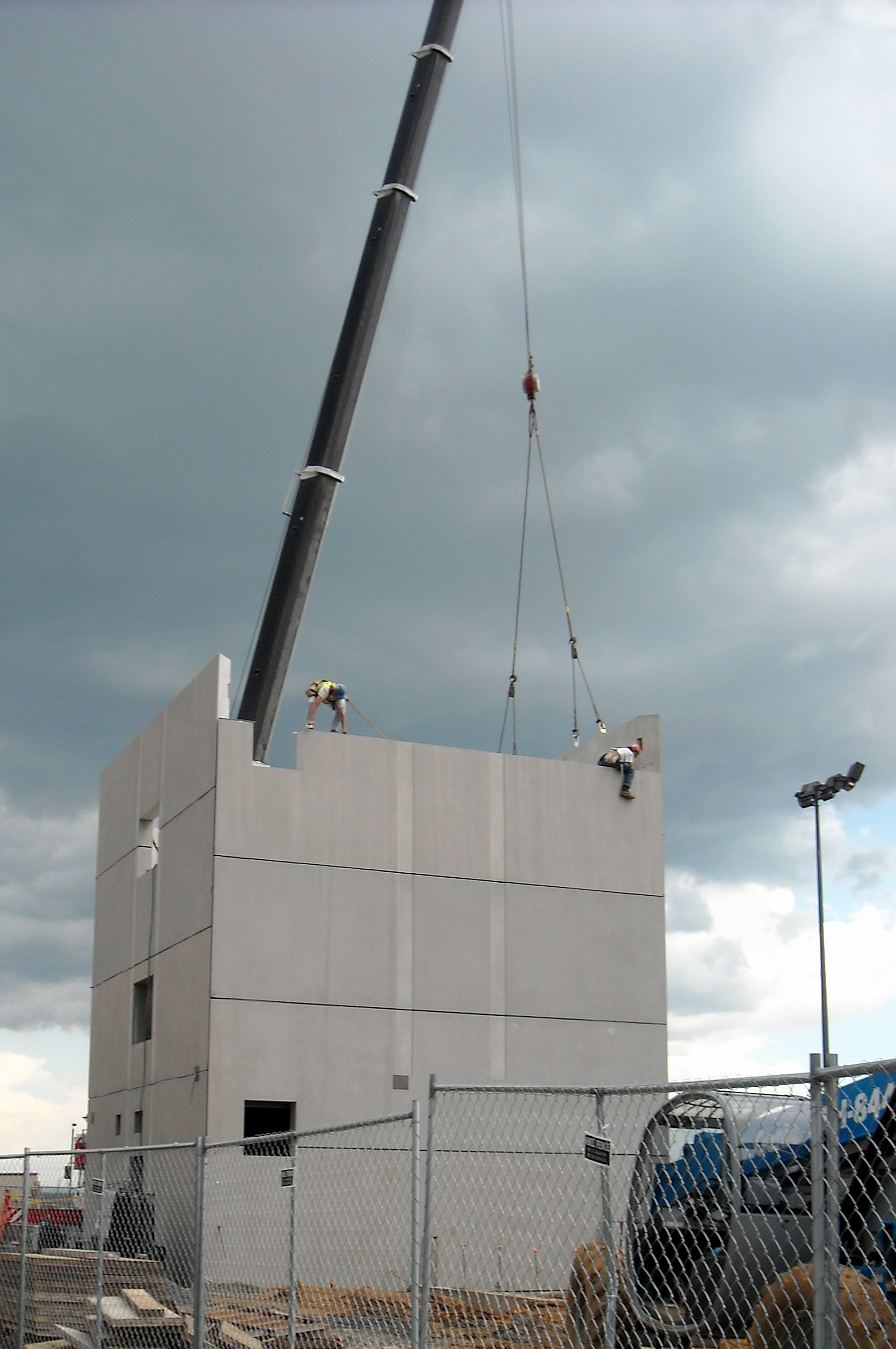 The Zartman team works on the air traffic control tower.