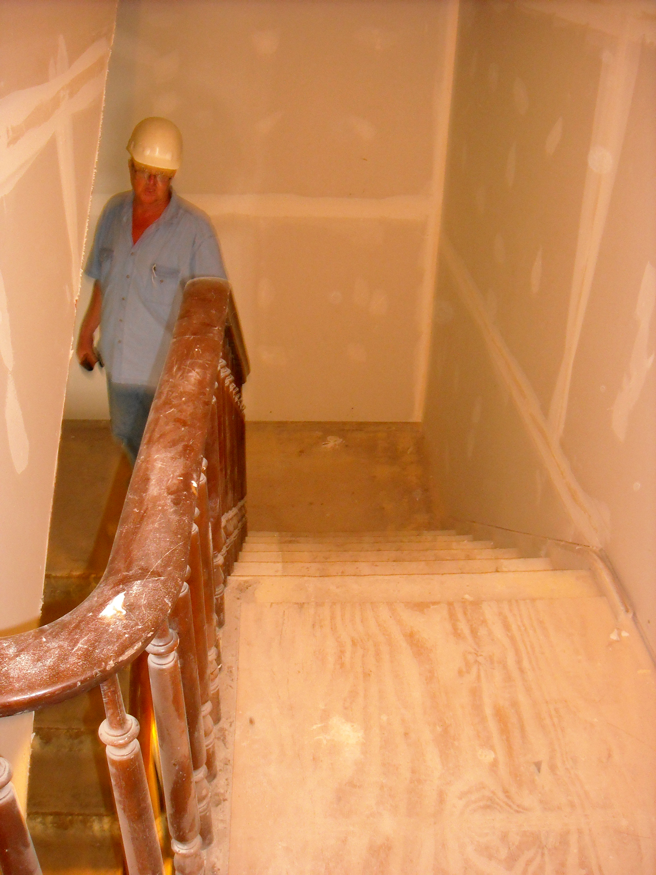 The stairwell of the DeWitt Building at Bucknell University during renovations.