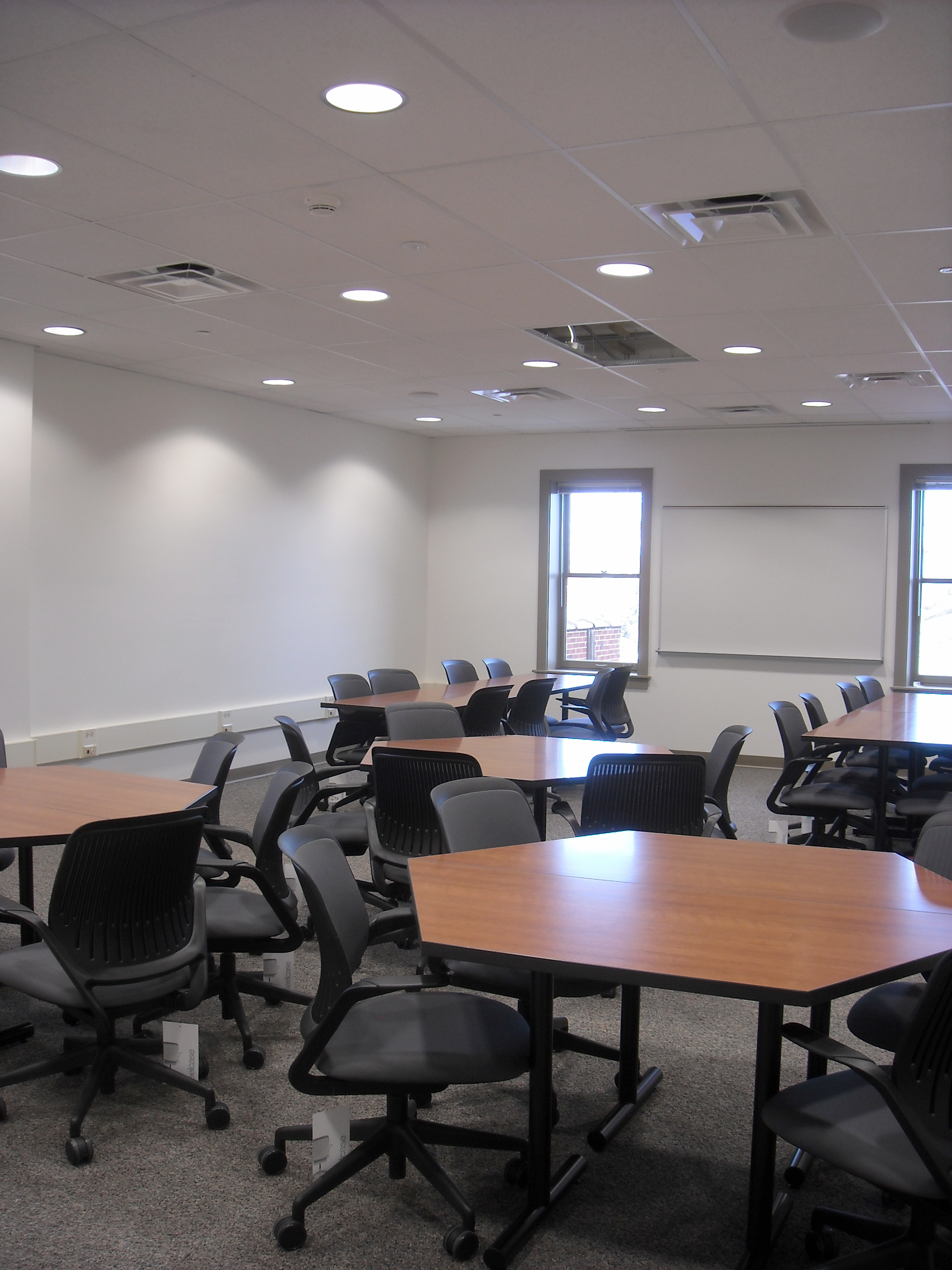 A conference room after renovations at the DeWitt Building at Bucknell University.