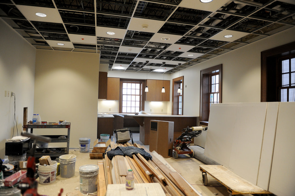 The Zartman Construction team works on the interior of Hildreth-Mirza Hall at Bucknell University.