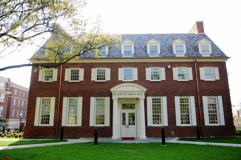 The exterior of Hildreth-Mirza Hall at Bucknell University.