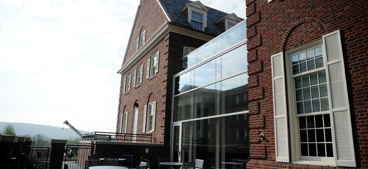 The exterior of Hildreth-Mirza Hall at Bucknell University.