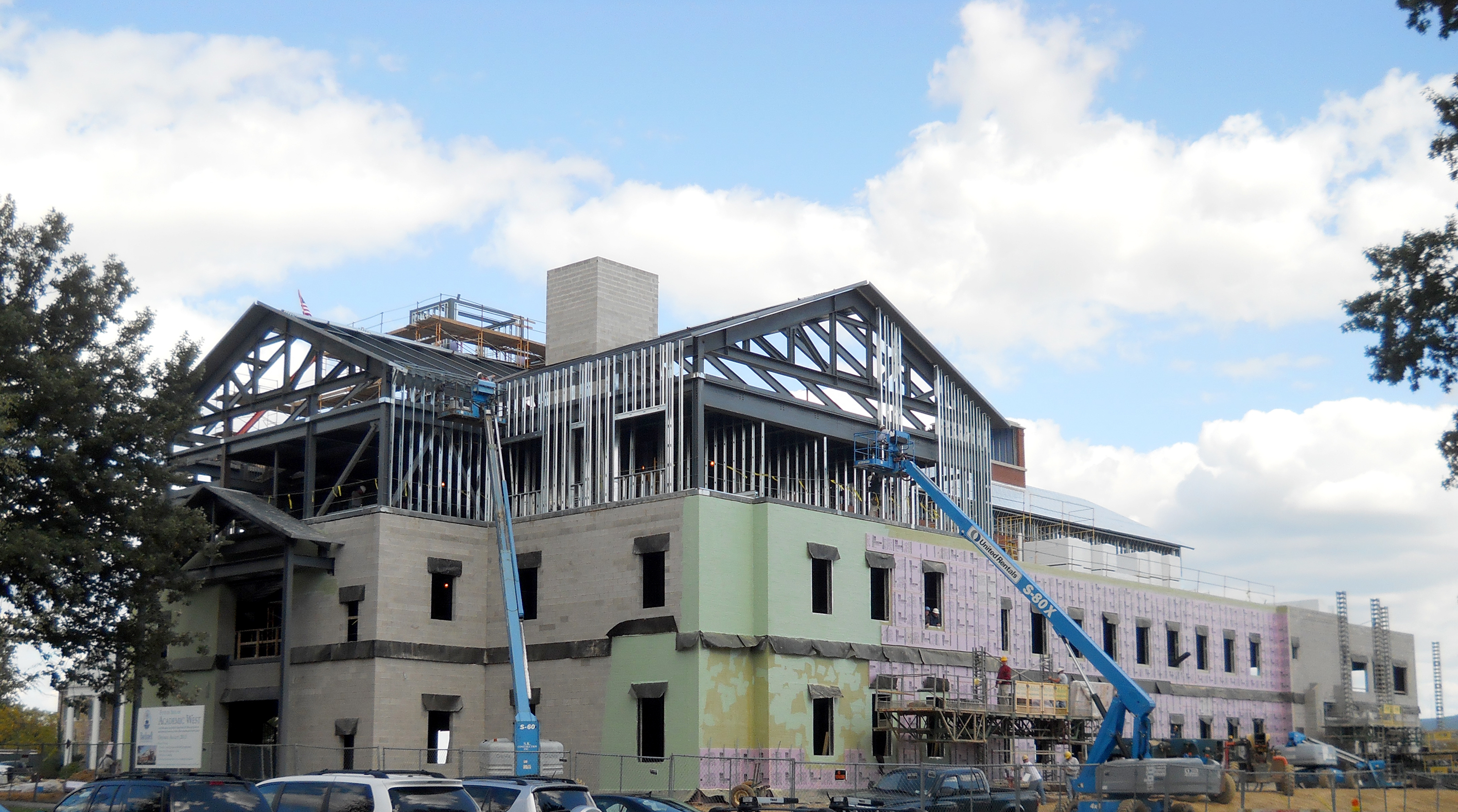 The Zartman team works on the Academic West building at Bucknell University.