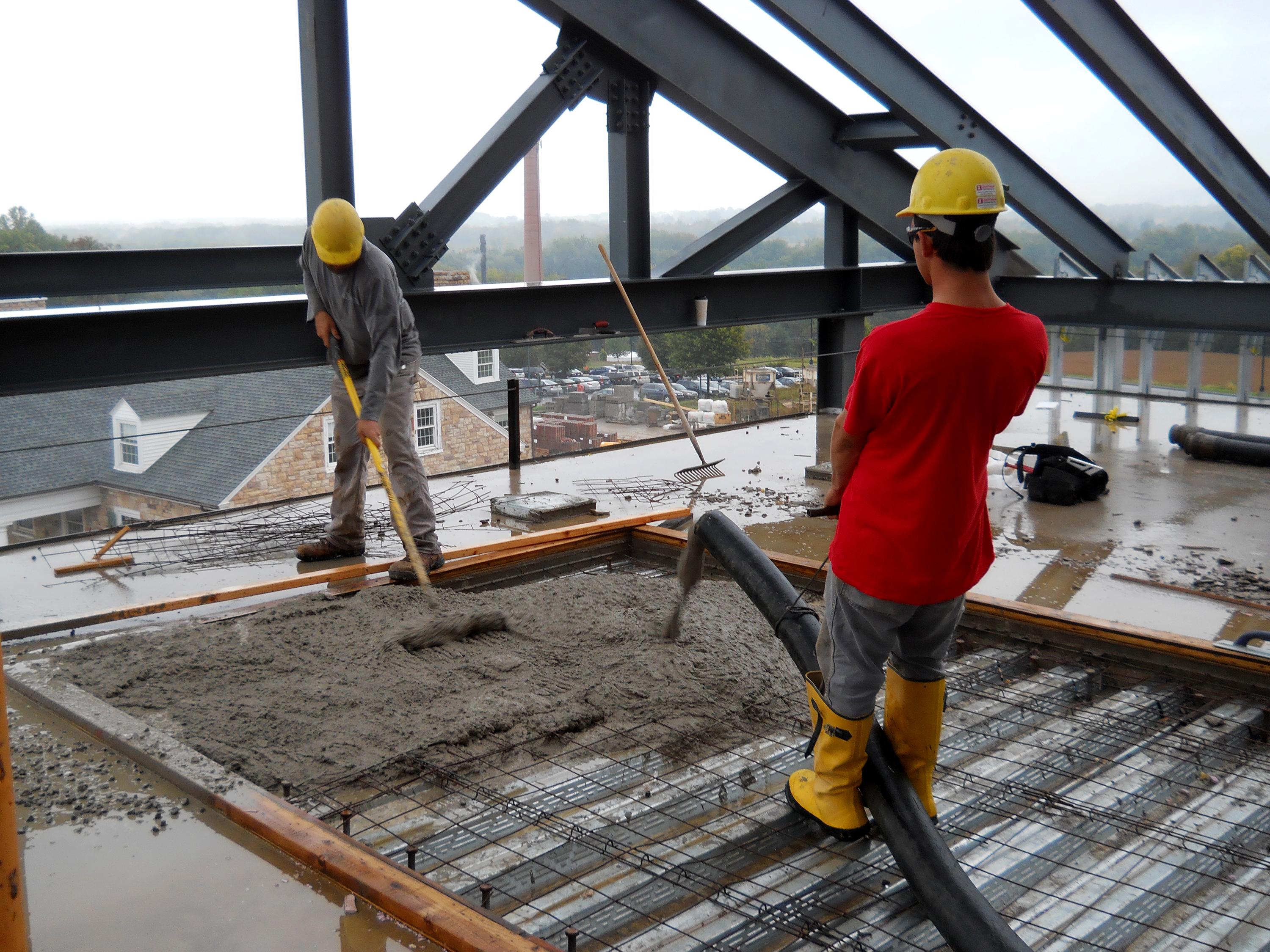 The Zartman team works on the Academic West building at Bucknell University.