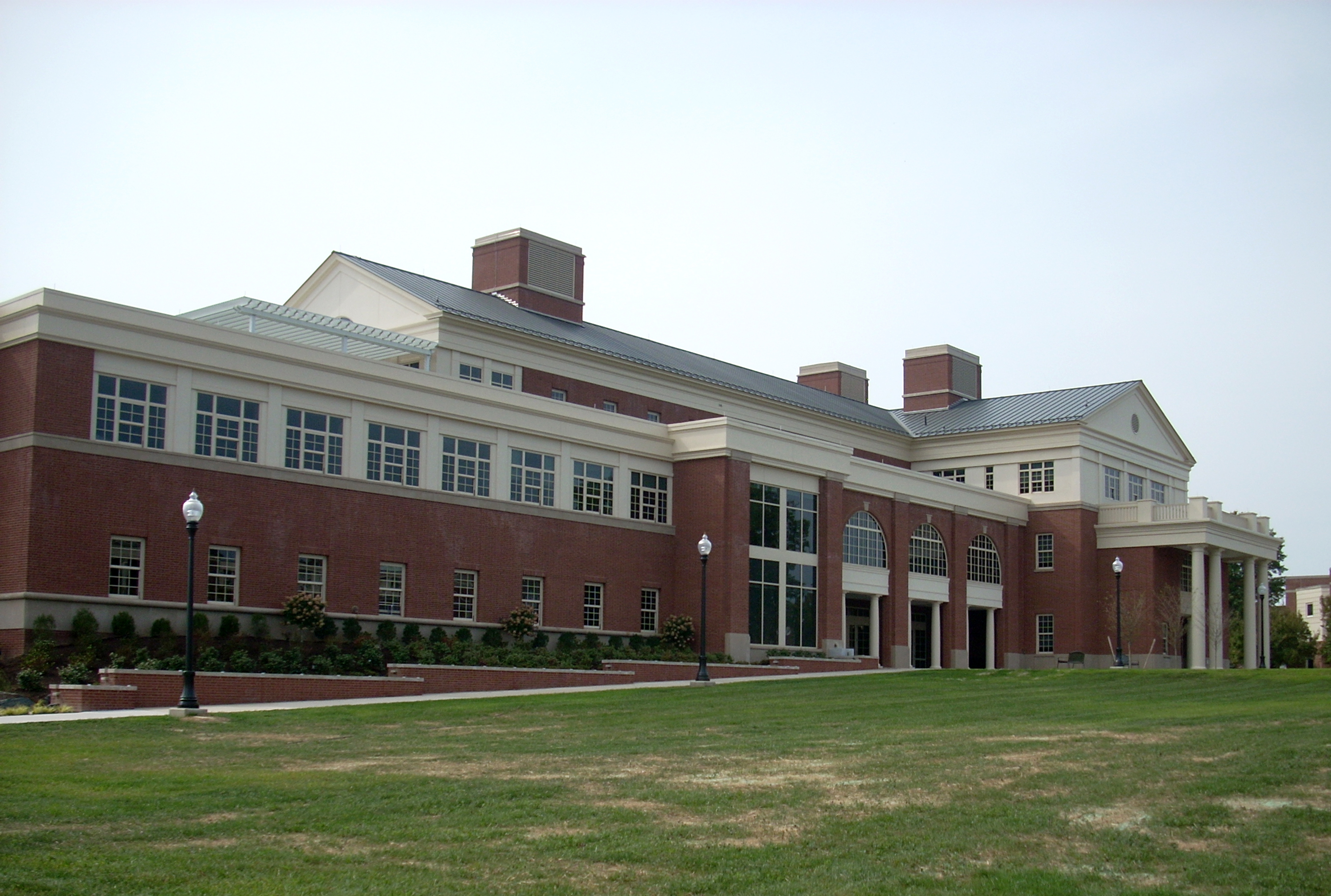 The outside of the completed Academic West building at Bucknell University.