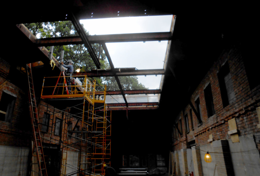 The Carnegie Building at Bucknell University during renovations.