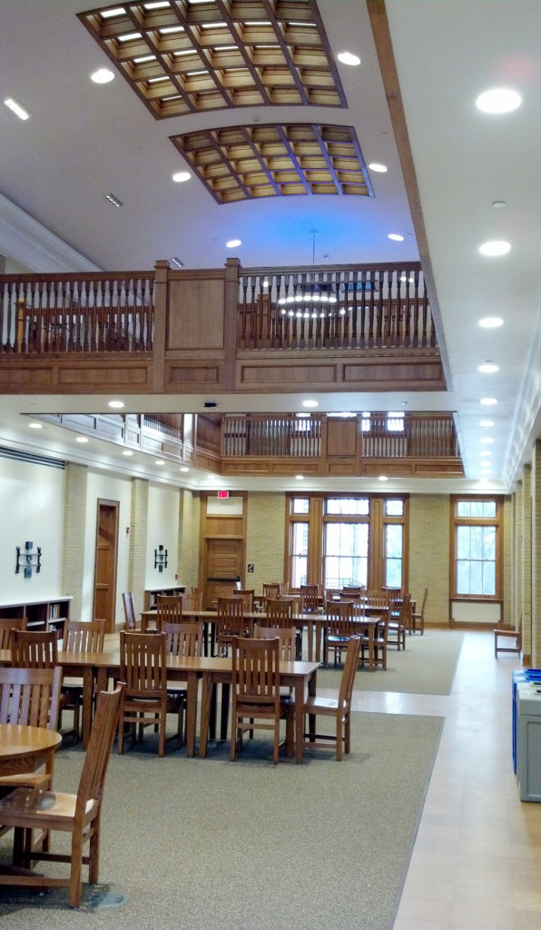 The inside of the Carnegie Building at Bucknell University after renovations.