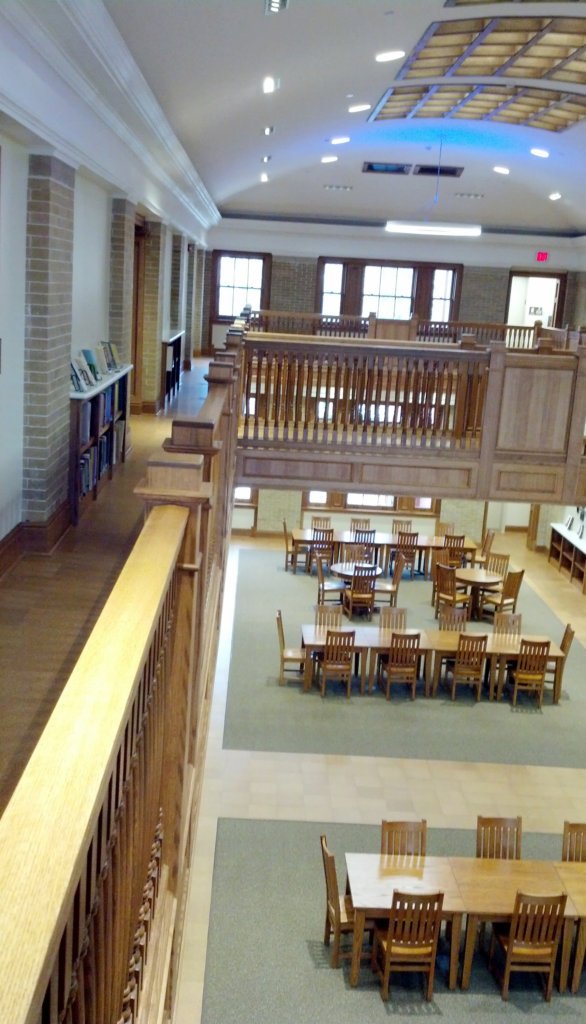 The inside of the Carnegie Building at Bucknell University after renovations.