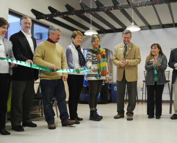 The ribbon is cut at the Greater Susquehanna Valley YMCA for the new locker rooms at the Sunbury branch.