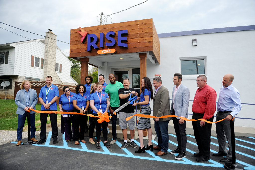 The ribbon is cut at RISE York.