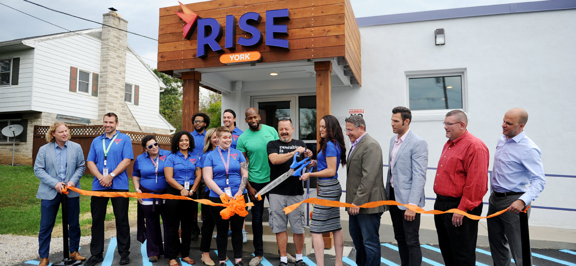 The ribbon is cut at RISE York.