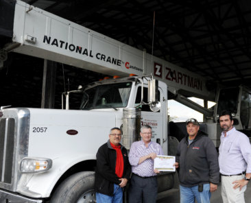 Andy Switzer is presented with his 50,000 safety hours award.