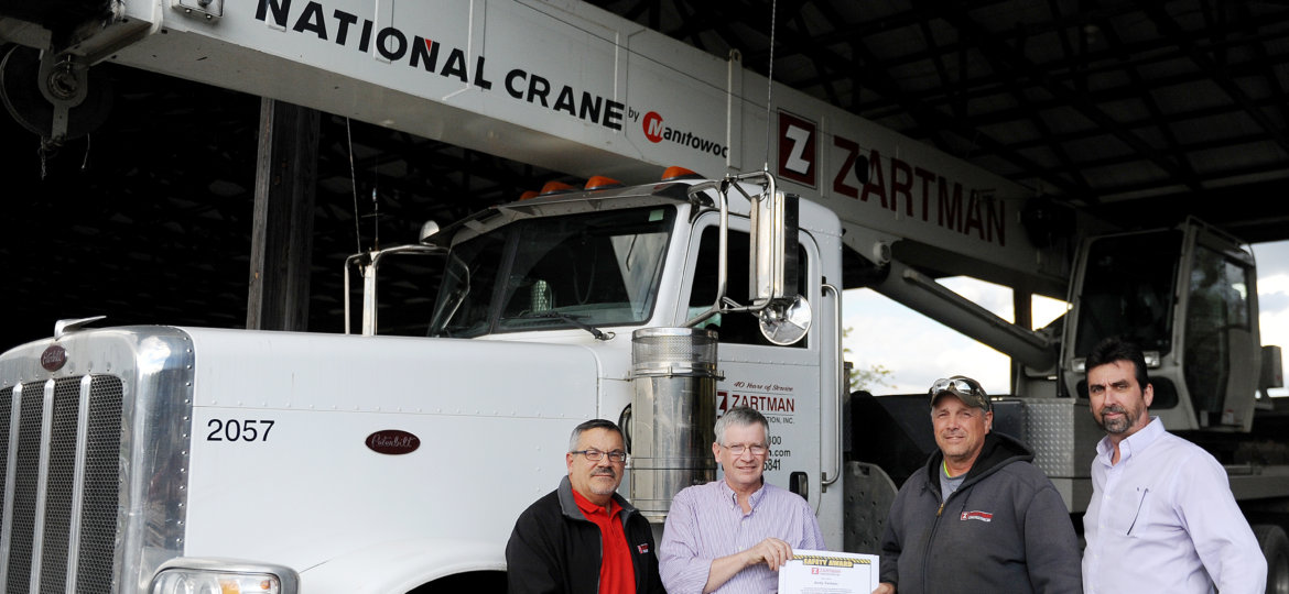 Andy Switzer is presented with his 50,000 safety hours award.