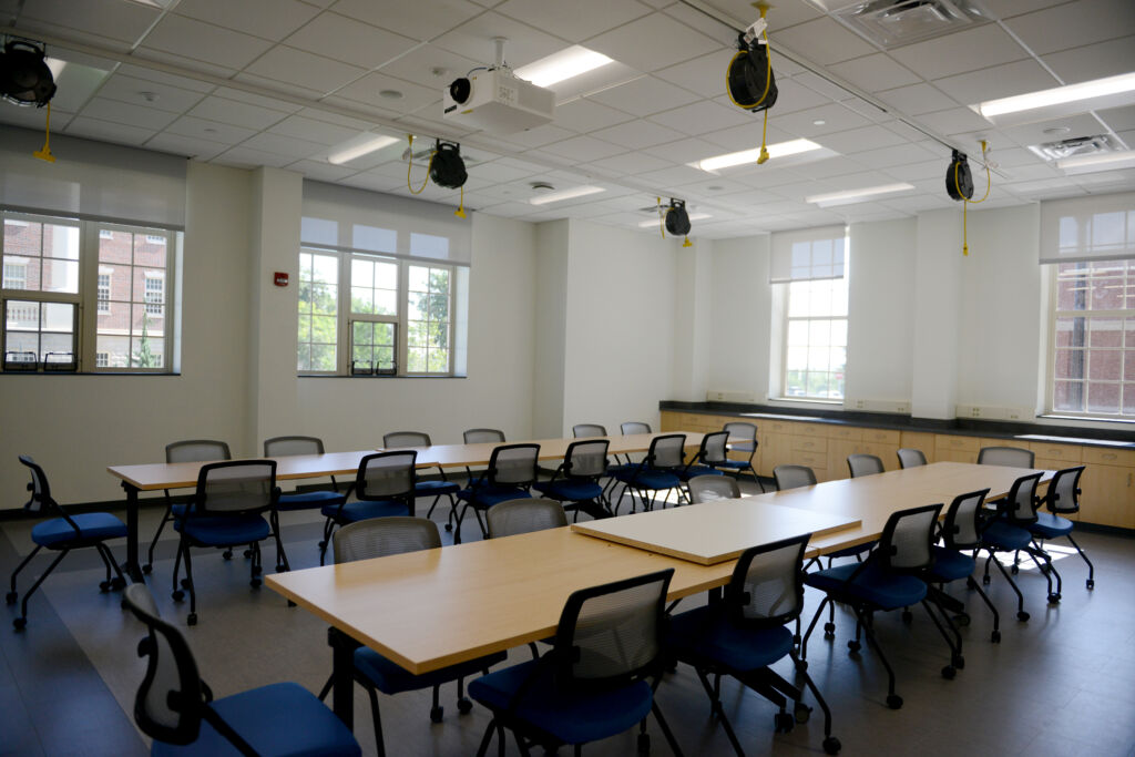 A classroom inside Academic East.