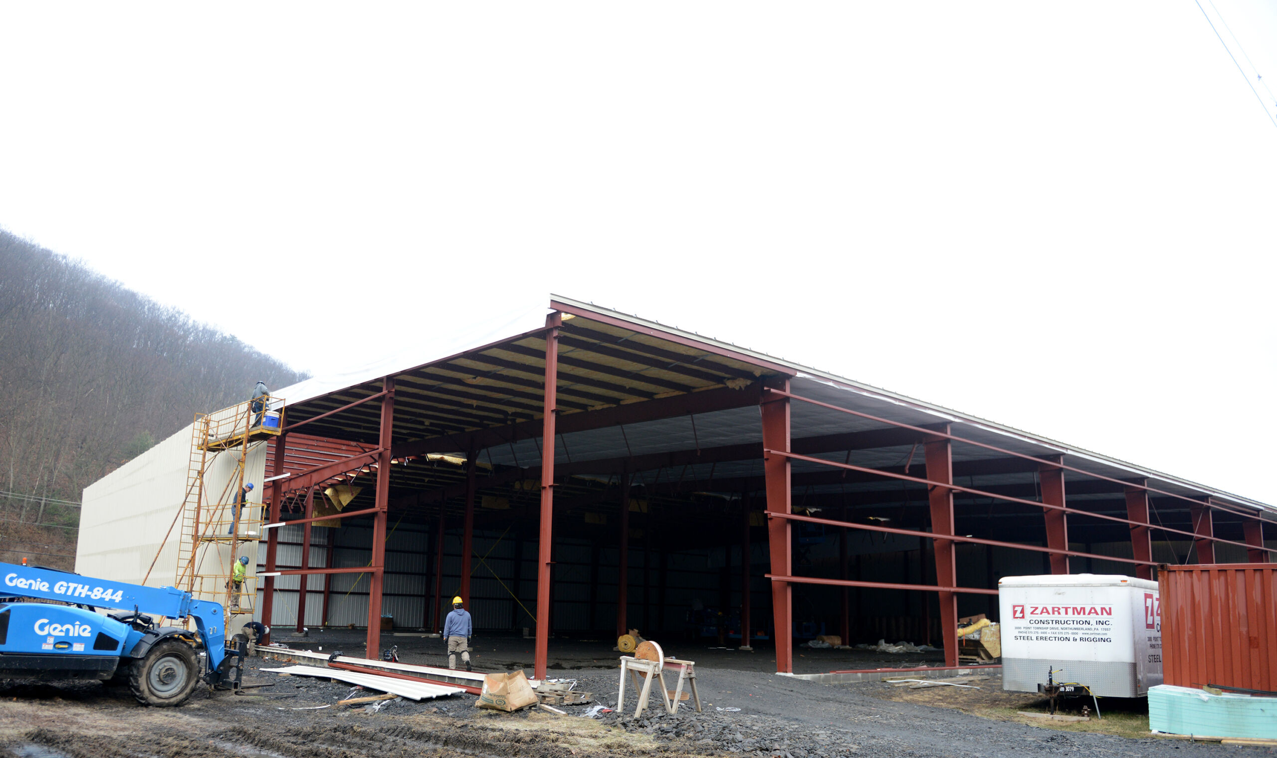 Exterior construction about 75 percent complete at Durdach Brothers. 