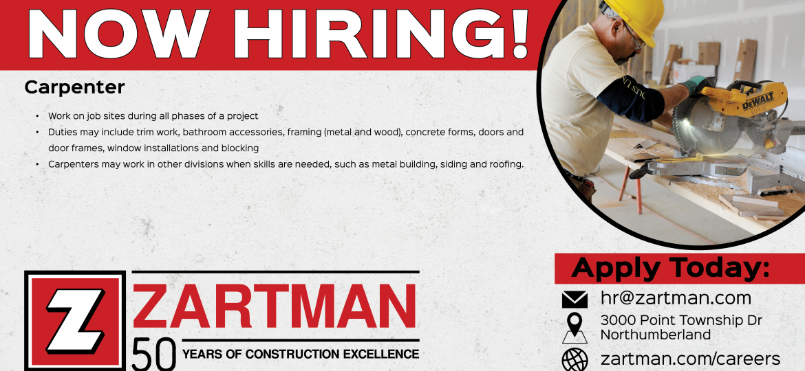 Now Hiring Carpenter