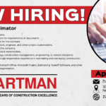 Now Hiring Construction Estimator