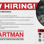 Now Hiring Heavy Equipment Mechanic